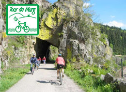 weiter zur Tour de Murg Logo Tour de Murg und Radfahrer auf der Tour de Murg